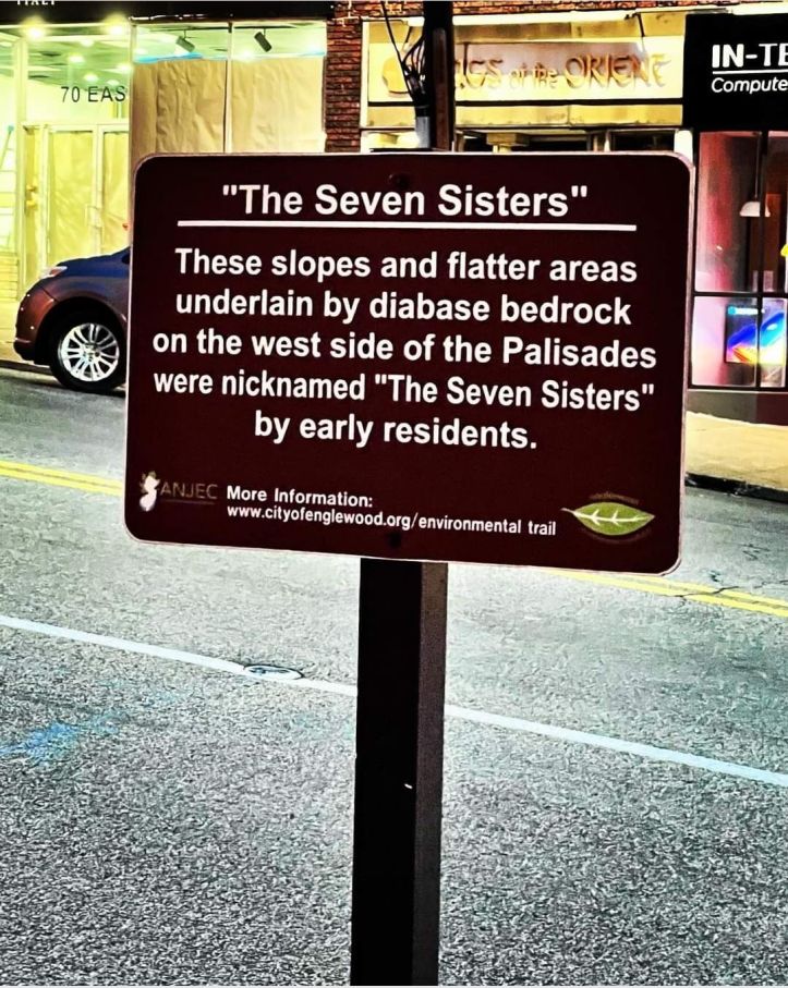 The Seven Sisters sign in Englewood, New Jersey